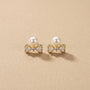 Mini Heart Pearl Earrings – Gold view 2