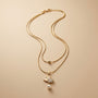 Heart Pearl Droop Chain Pendant – Gold view 5