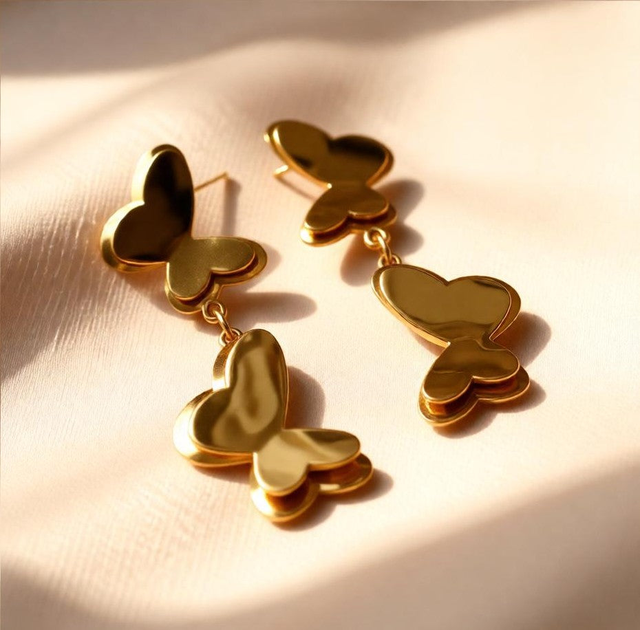 Butterfly Stylish Earrings – Gold view 9