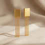 Square Chain Earrings – Gold view 9