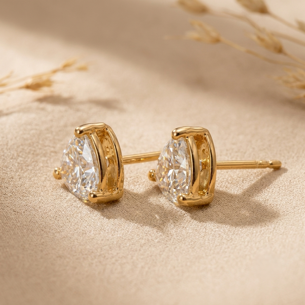 Stud Earrings – Gold view 7