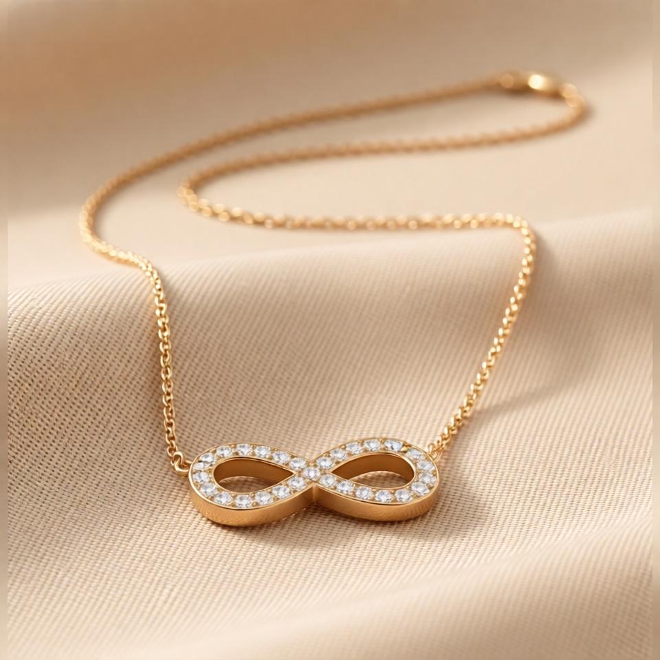 Infinity Chain Pendant – Gold view 7