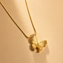 Butterfly Stylish Chain Pendant – Rose Gold view 2