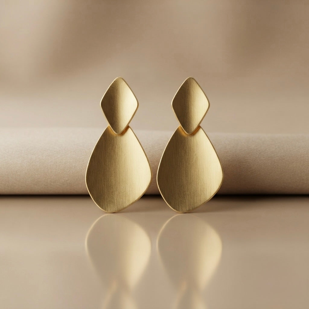 Fancy Long Earrings – Gold & Silver Mix view 7