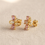 Small Flower Earrings – Gold view 1