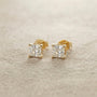 Square Diamond Earrings – Gold view 2