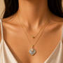 Classic Two Layer Chain Pendant – Gold view 4