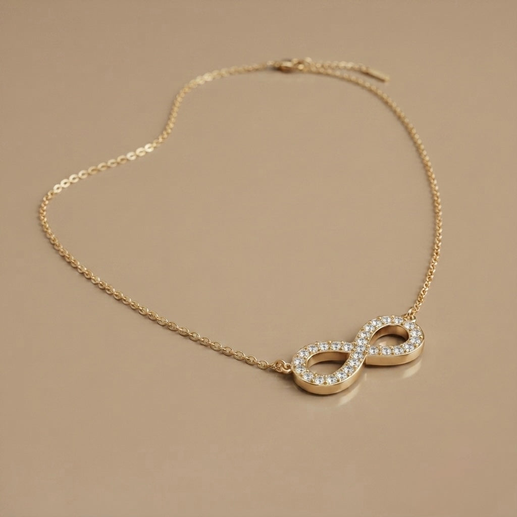 Infinity Chain Pendant – Gold view 4
