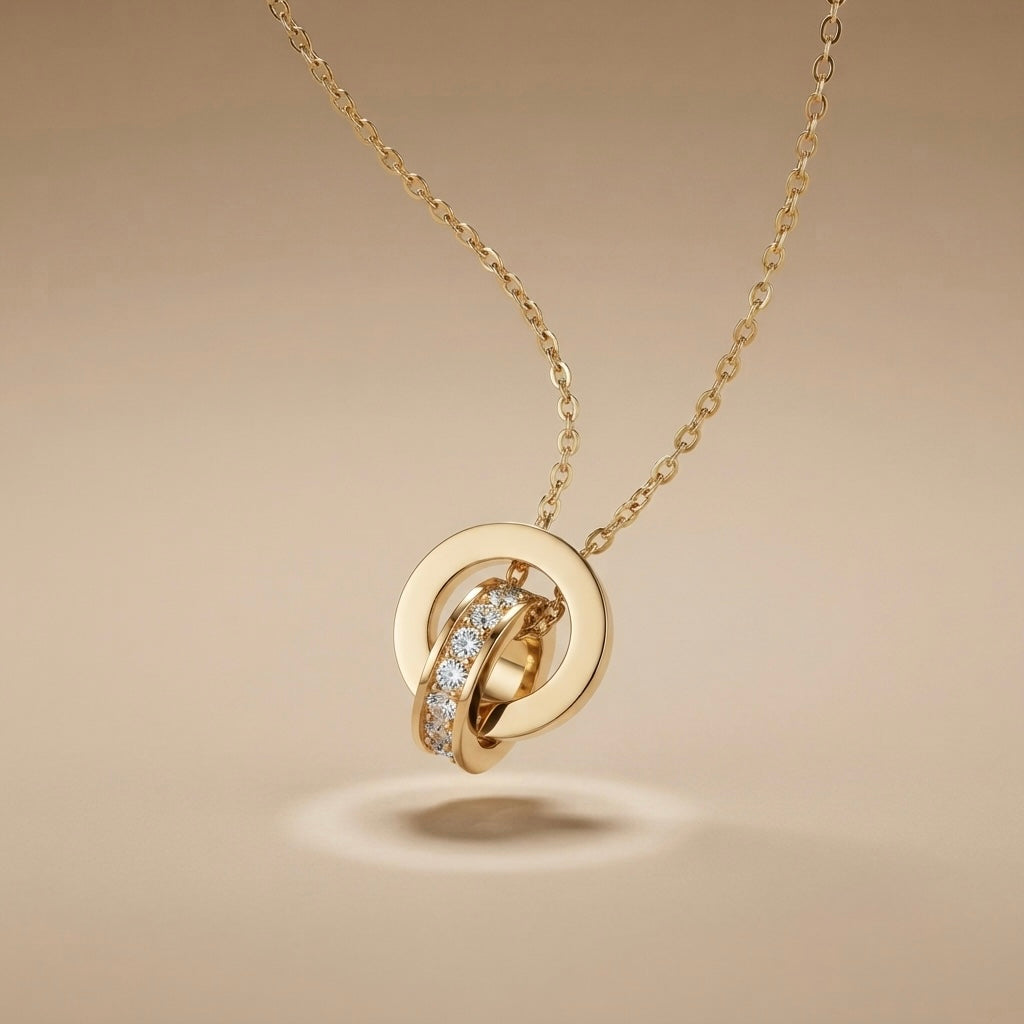 Roman Number Chain Pendant – Gold view 6