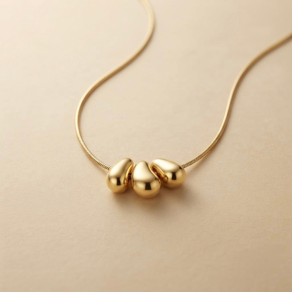 Water Drop Styles Chain Pendant – Gold view 6