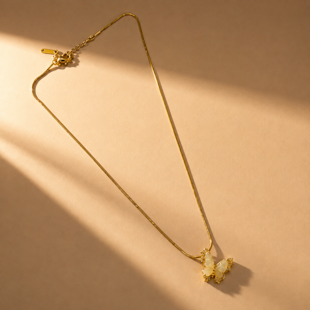 Butterfly Stylish Chain Pendant – Rose Gold view 4