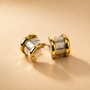 Fancy Stud Earrings – Gold & Silver view 4