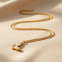 Butterfly Stylish Chain Pendant – Gold + Pink view 16
