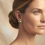 Graceful Sparkle Heart Earrings – Gold & Silver Mix view 6