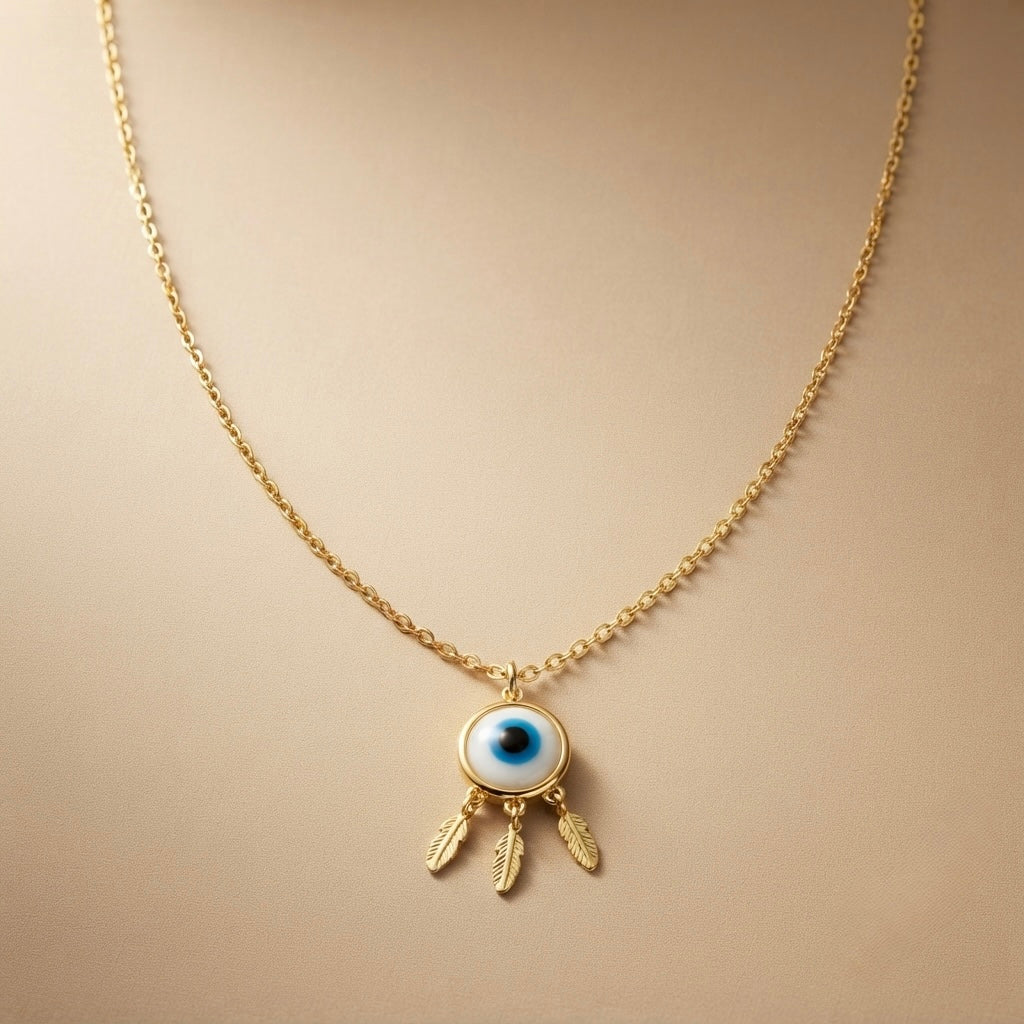 Evil Eye Chain Pendant – Petite – Gold view 4