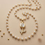 Pearl & Rose Chain Pendant – Gold + White view 6