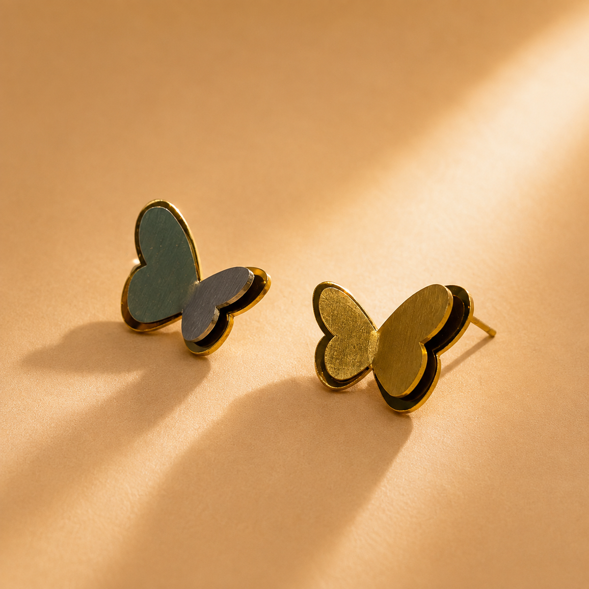 Butterfly Earring – Gold & Silver Mix view 5