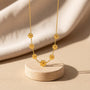 Flower Chain Pendant – Statement – Gold view 6