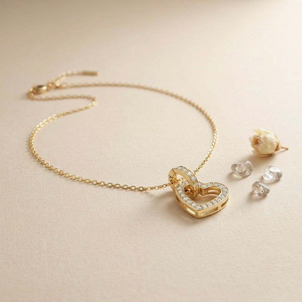 Heart Lovely Chain Pendant – Gold view 3
