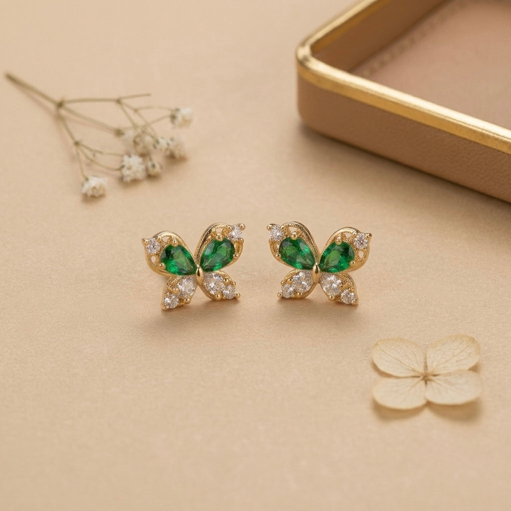 Butterfly Earrings – Gold view 2
