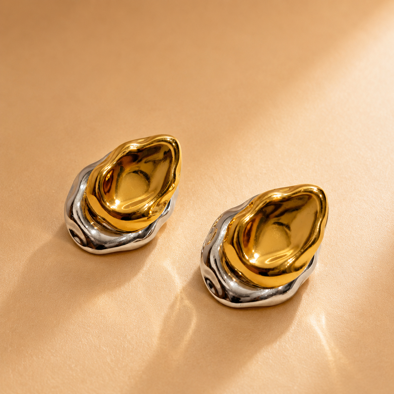 Fancy Stud Earrings – Gold view 2