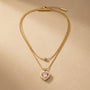Heart Fancy Chain Pendant – Gold + Pink – Gold + Pink view 6