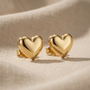Mini Heart Earrings – Gold view 2