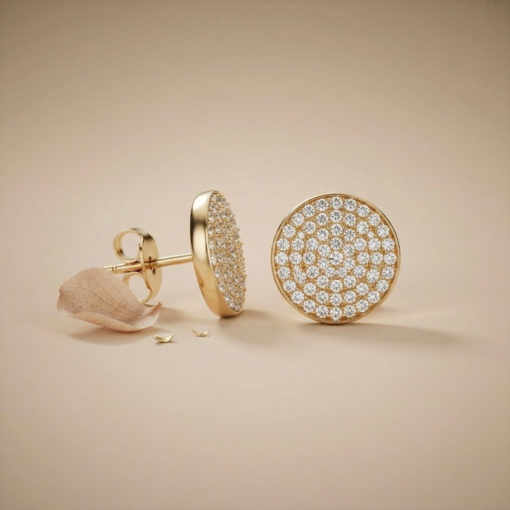 Stud Earrings – Gold view 1