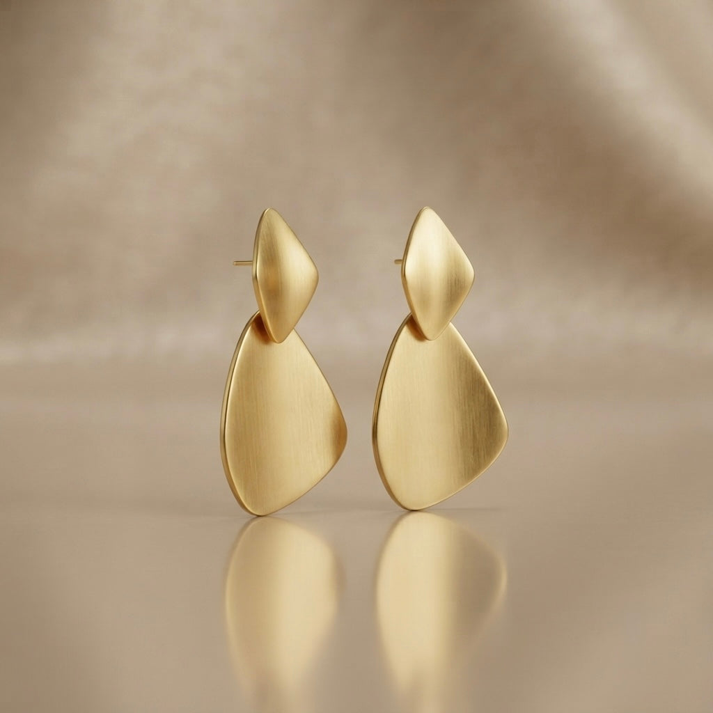 Fancy Long Earrings – Gold & Silver Mix view 4