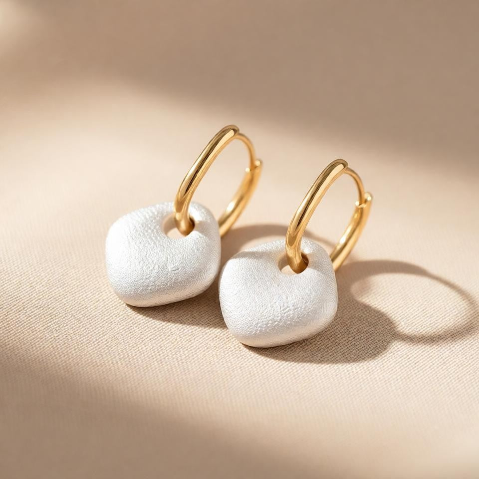 Irregular Pendant Earrings – Gold view 7