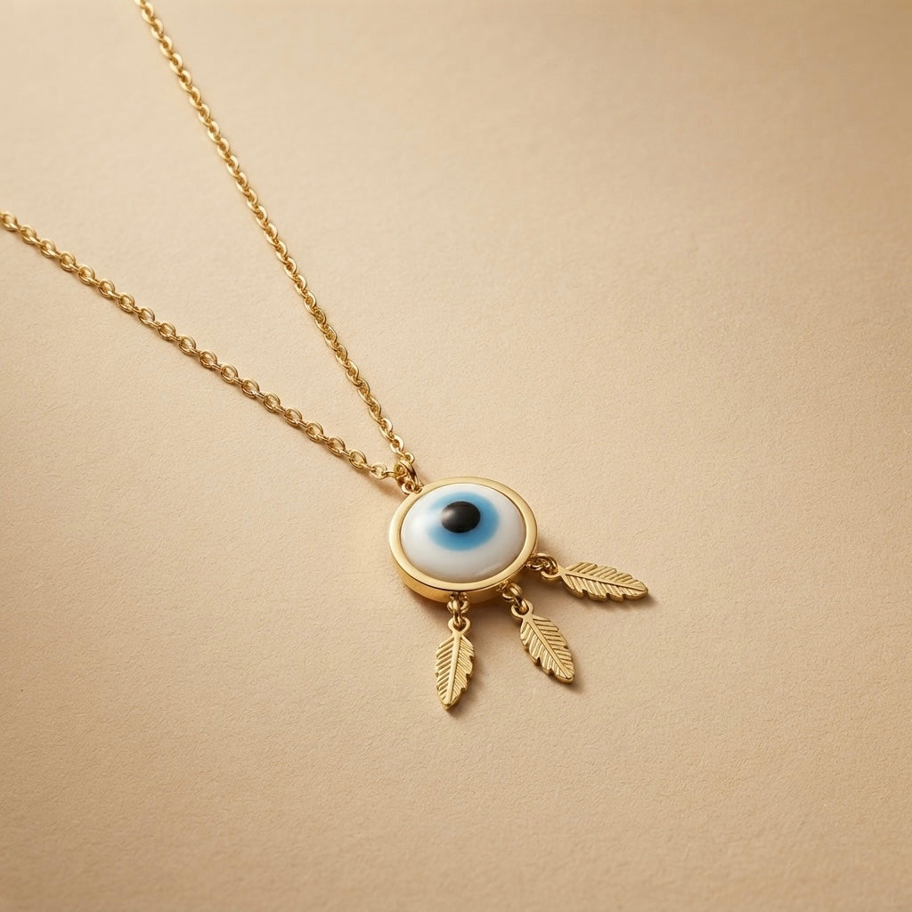 Evil Eye Chain Pendant – Petite – Gold view 2