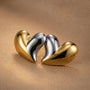 Graceful Sparkle Heart Earrings – Gold & Silver Mix view 2