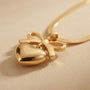 Bow & Heart Chain Pendant – Gold view 7