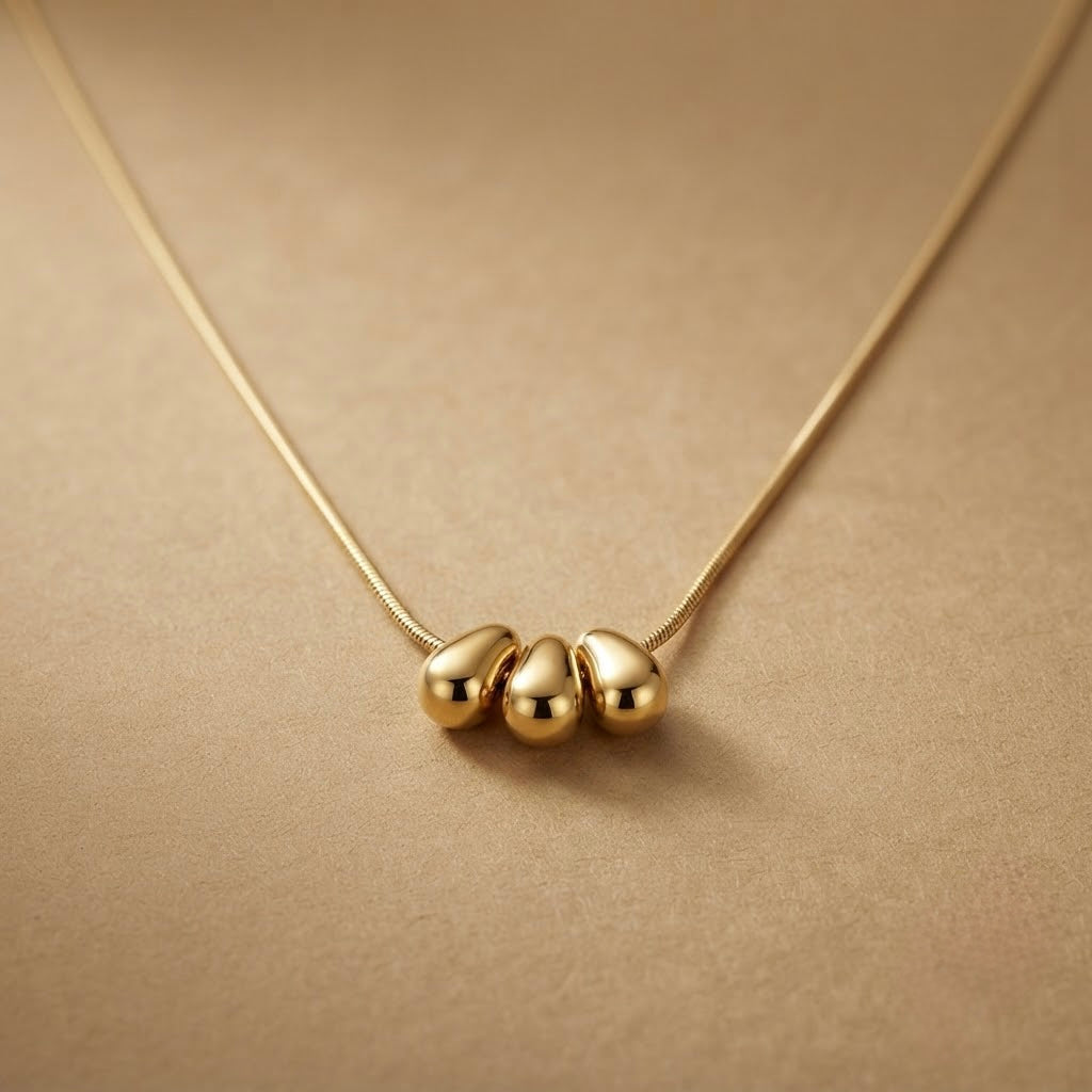Water Drop Styles Chain Pendant – Gold view 3