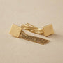 Square Chain Earrings – Gold view 6