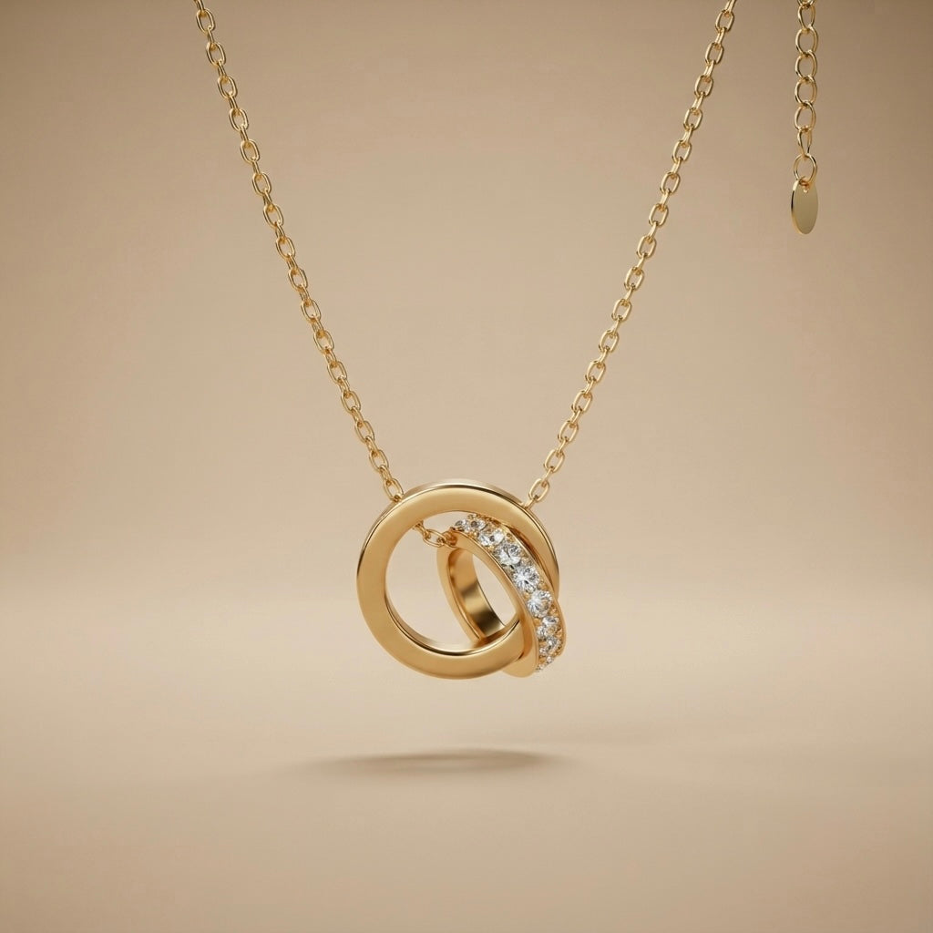Roman Number Chain Pendant – Gold view 3