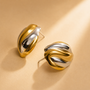 Swirl Earrings – Gold & Silver Mix view 3