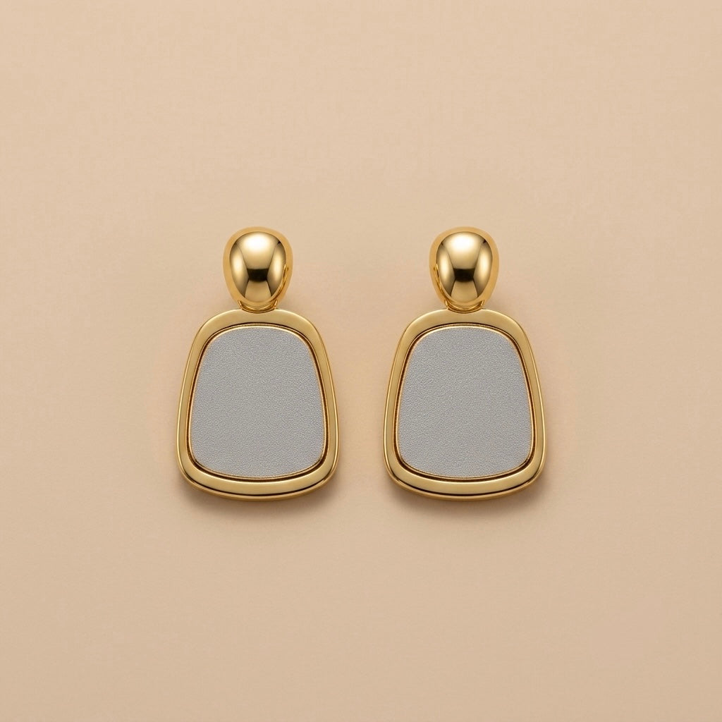 Open Frame Earrings – Gold view 7