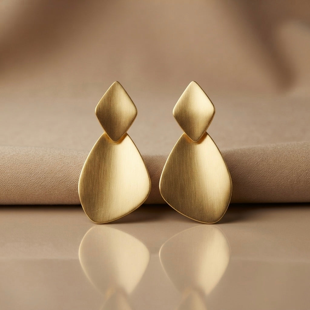 Fancy Long Earrings – Gold & Silver Mix view 6