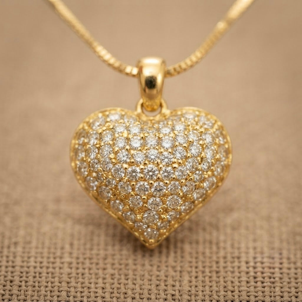 Heart Fancy Chain Pendant – Gold – Gold view 11