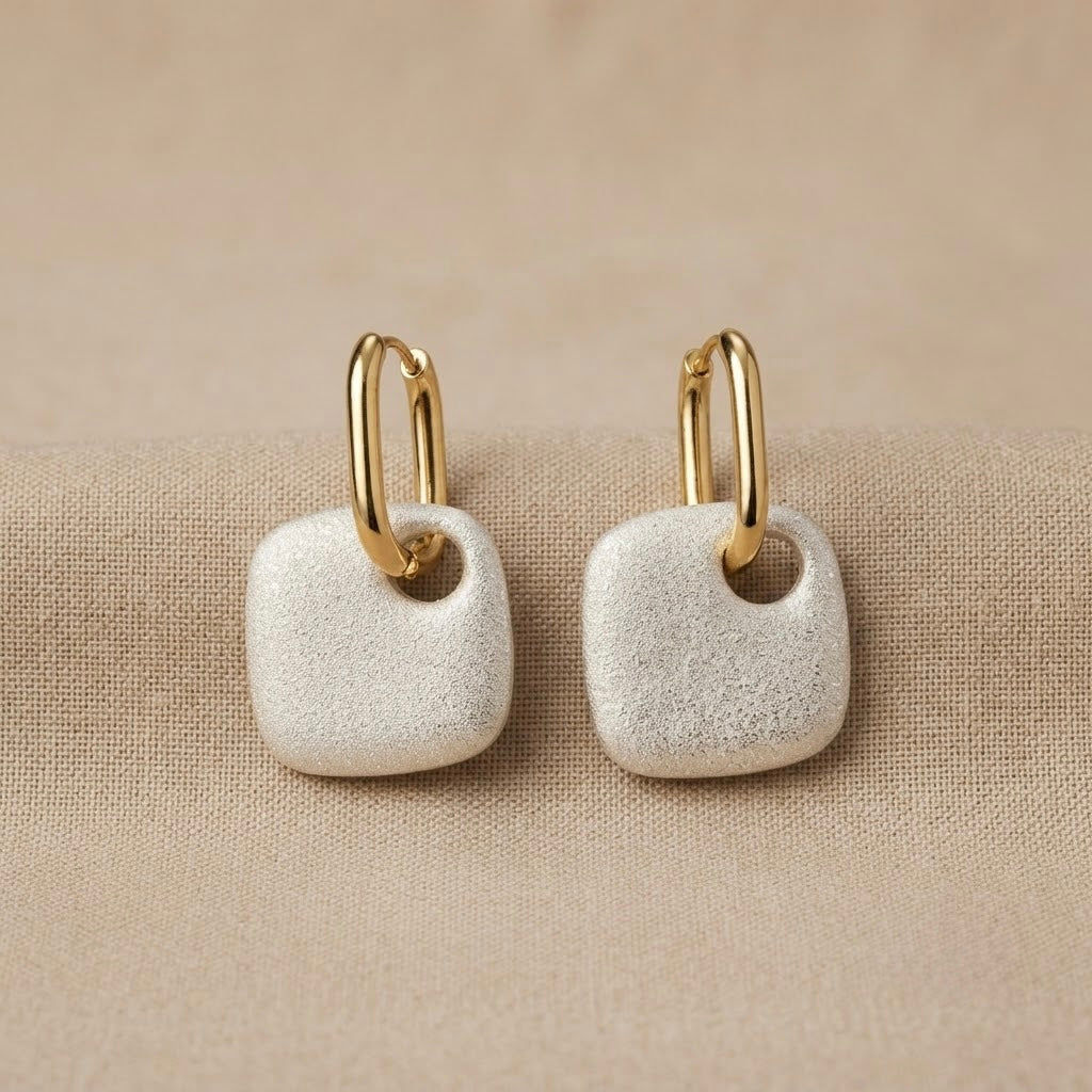 Irregular Pendant Earrings – Gold view 4