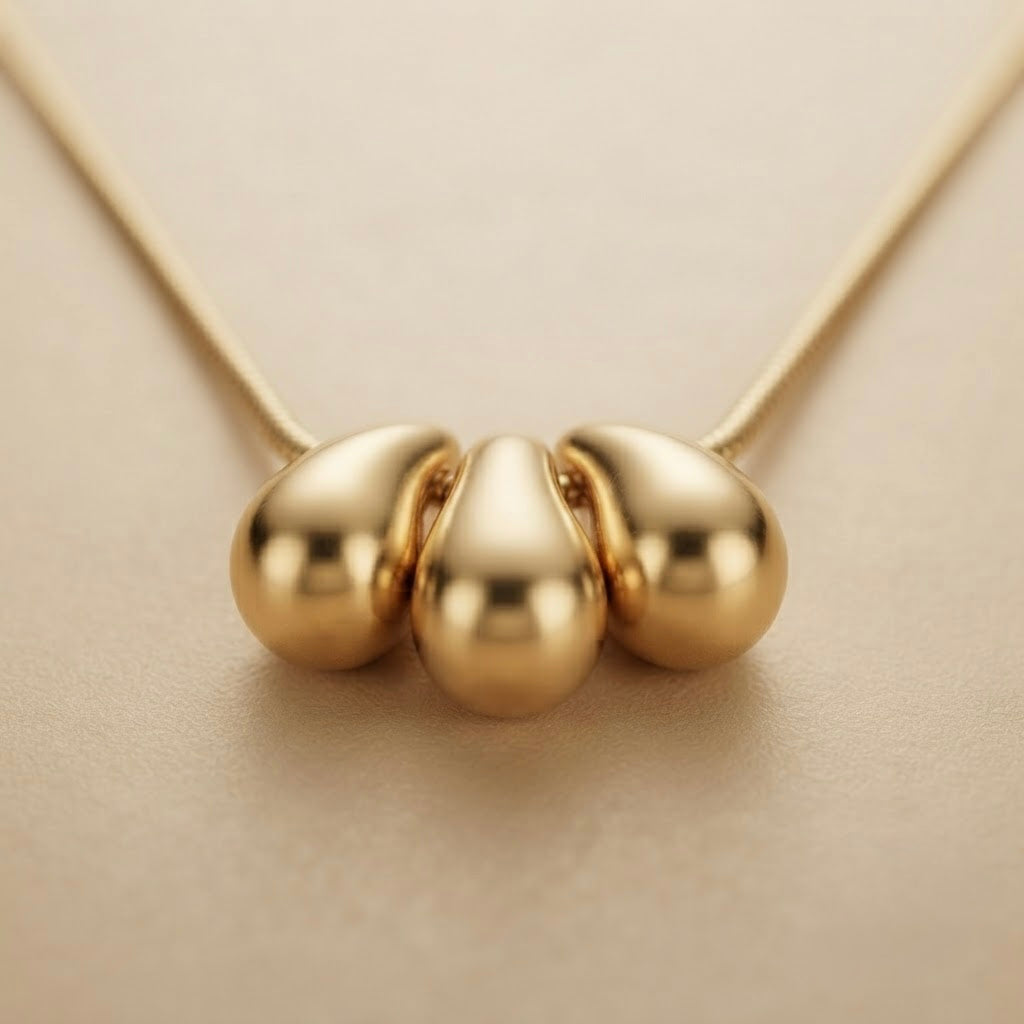 Water Drop Styles Chain Pendant – Gold view 4