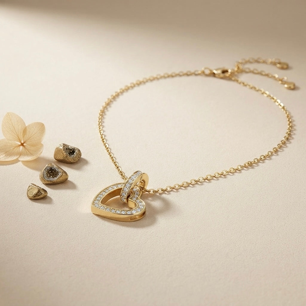 Heart Lovely Chain Pendant – Gold view 4