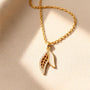 Leafy Chain Pendant – Gold + White view 26