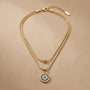 Diamond Two Layer Chain Pendant – Gold view 3