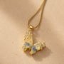 Butterfly Stylish Chain Pendant – Gold + Pink view 13
