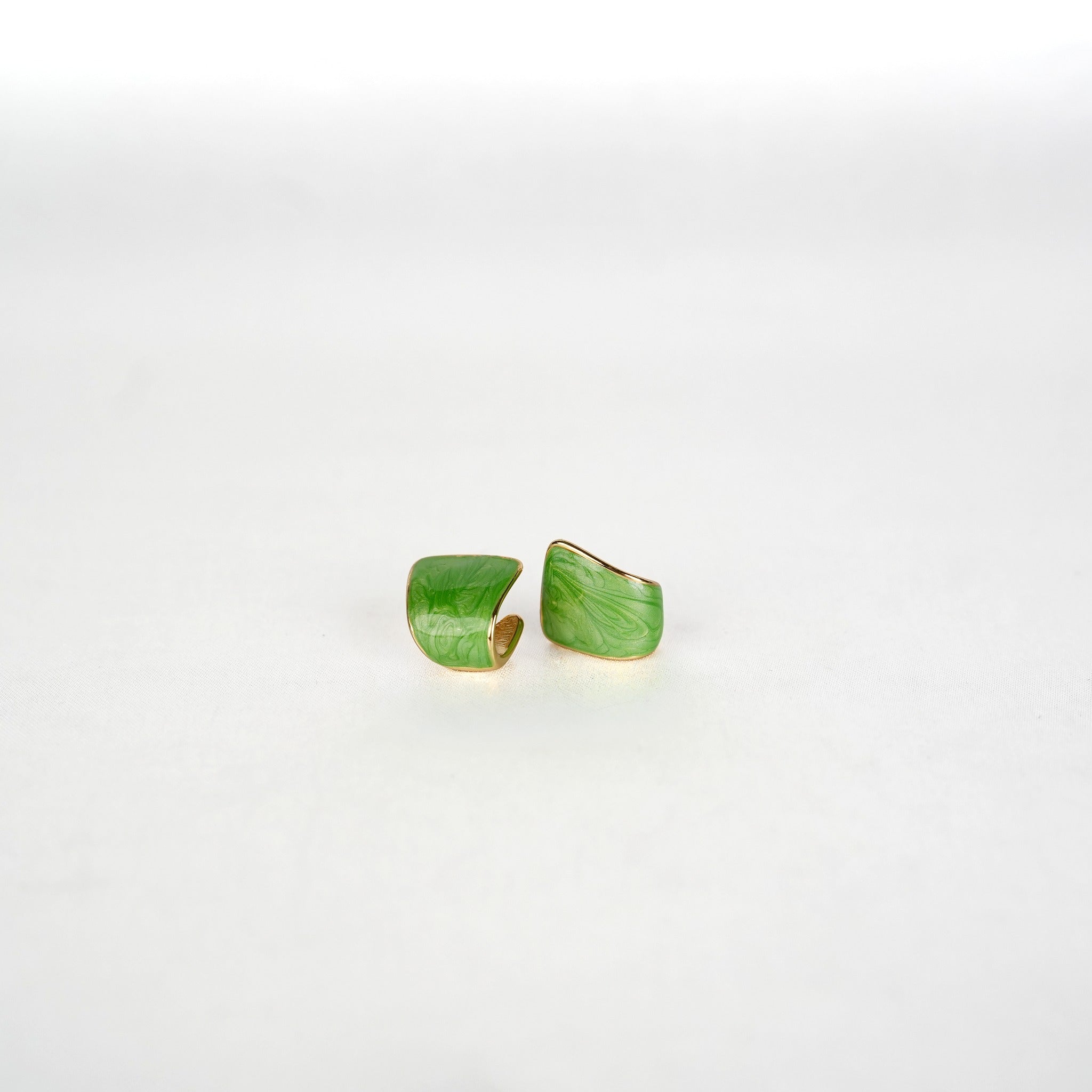Green U-Curve Earring Set