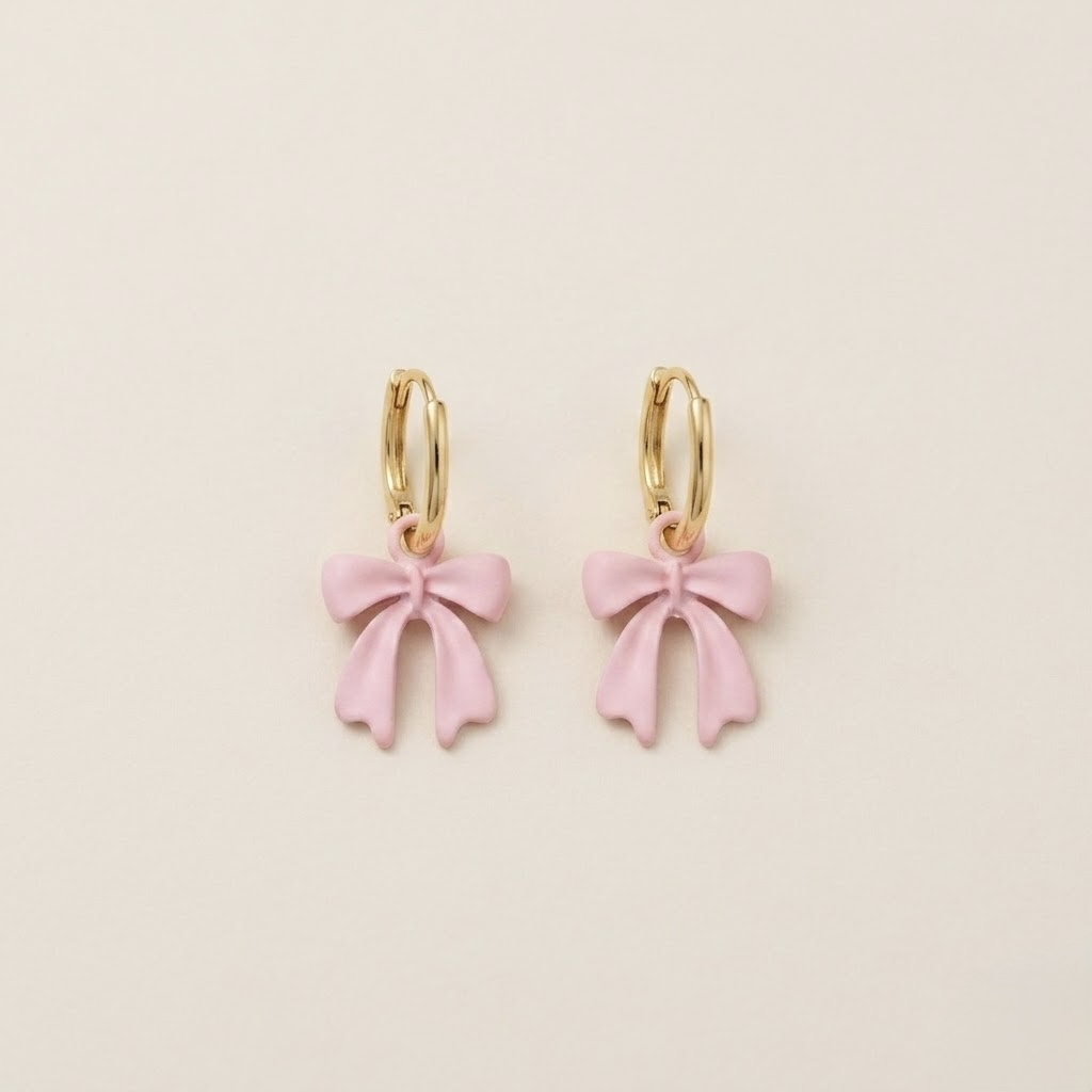 Pink Bowknot Stud Earrings