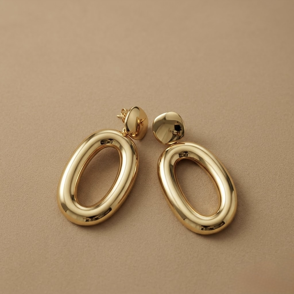 Golden Large Drop earrings