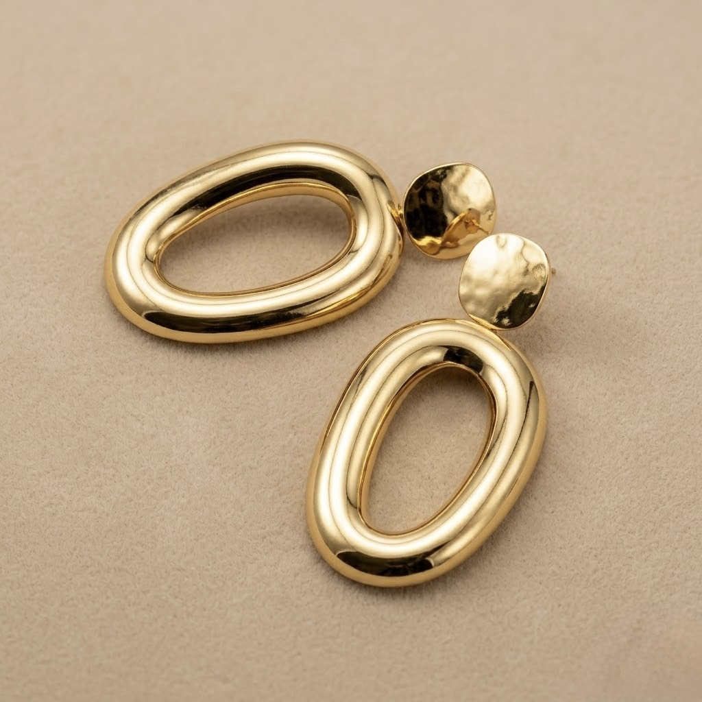 Golden Large Drop earrings